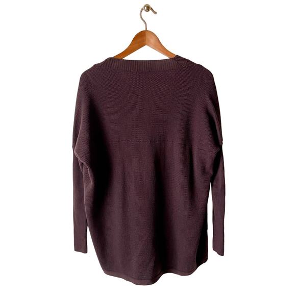 Ann Taylor Oversized Maroon Merino Wool Open Cardigan Sweater Size Small - Picture 2 of 5